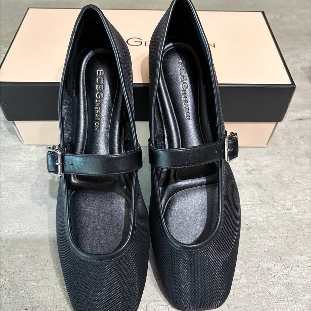 BCBGeneration Black Mary Jane Flats